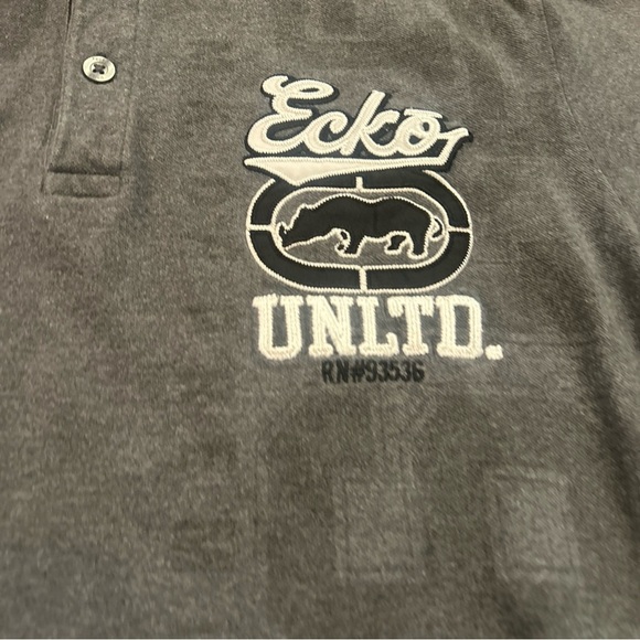 Ecko Unlimited Gray Polo Shirt with Embroidered Logo - Picture 3 of 8